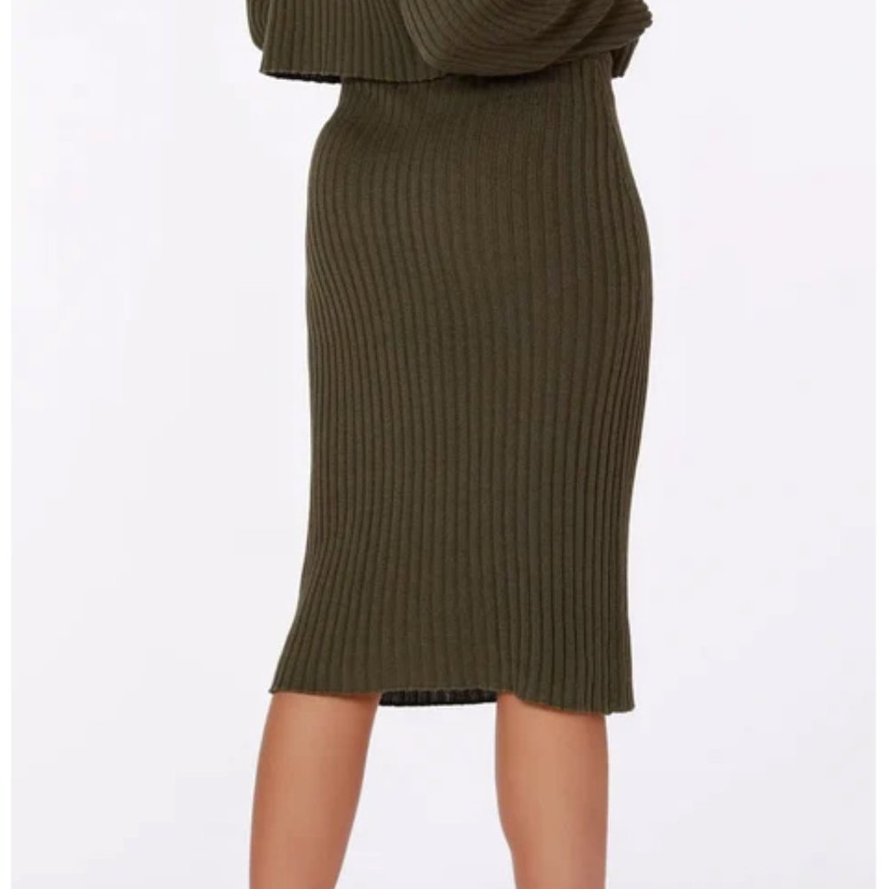 Bobi Los Angeles Rib Midi Skirt in BLACK Size M NWT - Picture 3 of 12